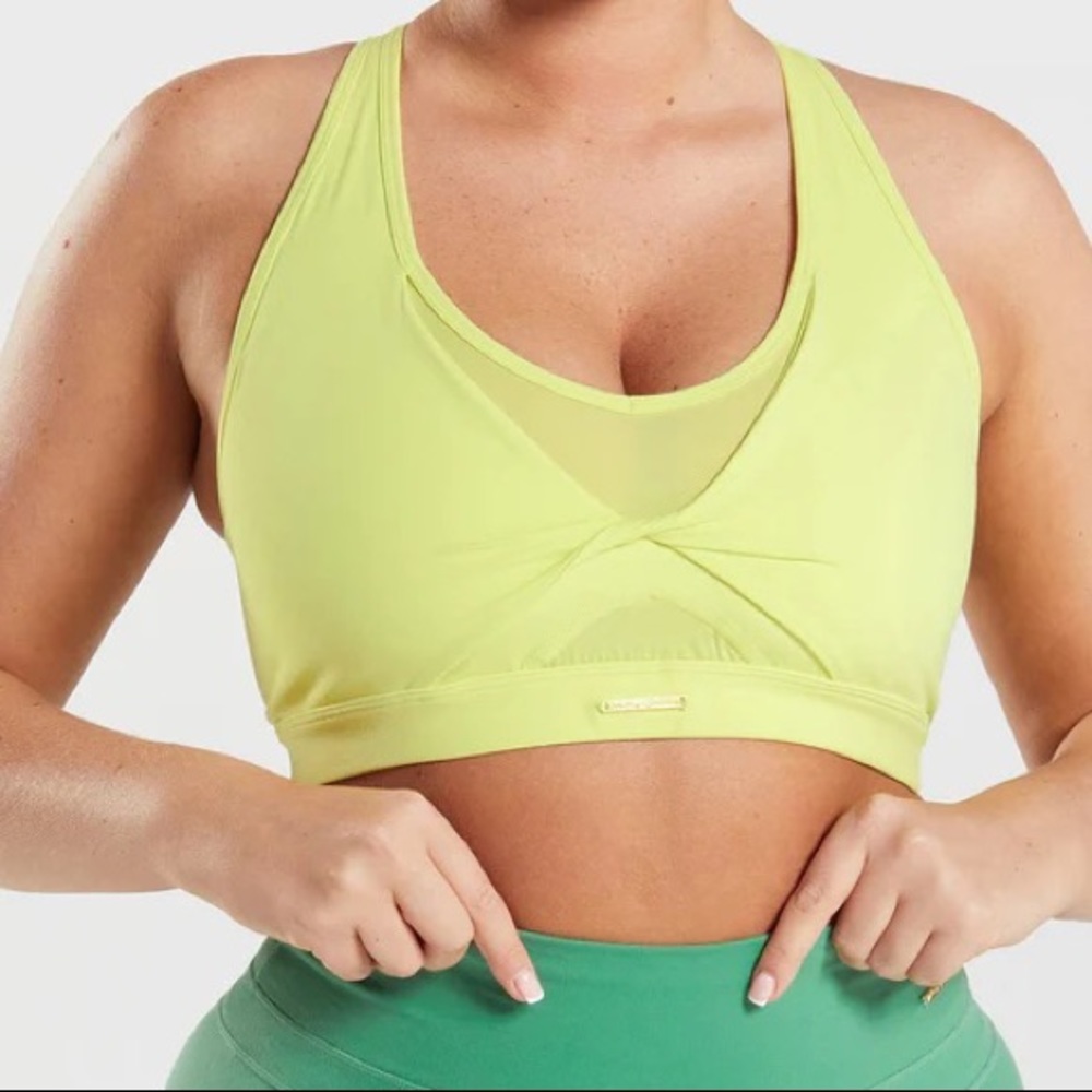 Gymshark Whitney Simmons Mesh Sport Bra Kelp Green M